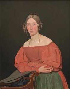 Portret van de zus van de kunstenaar, Cecilie Margrethe Petersen, geboren Købke door Christen Købke