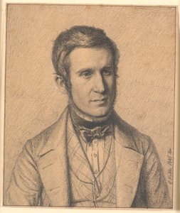 Portret van de broer van de vrouw van de kunstenaar Christen Christensen Købke (1817-1846) door Christen Købke