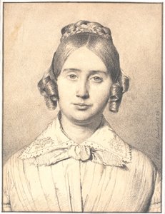 Portret van de vrouw van de kunstenaar, Susanne Cecilie geboren Købke door Christen Købke