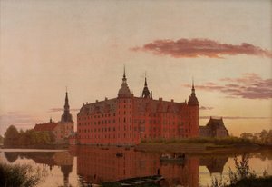 Frederiksborg Slot bij avondlicht door Christen Schiellerup Købke