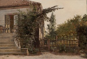 De Tuin Trappen die leiden naar het Atelier van de Kunstenaar bij Blegdammen buiten Kopenhagen door Christen Schjellerup Kobke