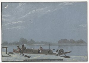 Aankomen der weesper schuit aan de Buiten Amstel door Christiaan Andriessen