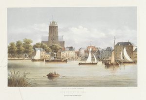 Gezicht op Dordrecht door Christiaan Bos