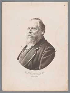 Portret van Willem III der Nederlanden Koning Willem III 1849-1874 (titel op object) door Christiaan Bos
