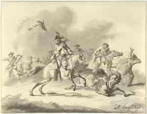 Vluchtende ruiters door Christiaan Josi