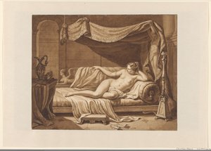 Vrouwelijk naakt in een klassicistisch interieur door Christiaan Kramm