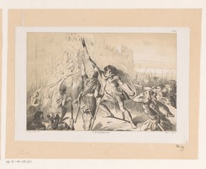 Claudius Civilis bestormt de Romeinse legerplaats Vetera door Christiaan Lodewijk van Kesteren