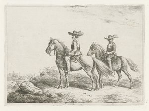 Twee ruiters op verkenning door Christiaan Wilhelmus Moorrees