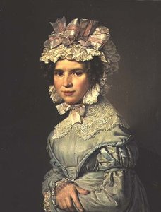 Portret van een Dame in een Blauwe Jurk