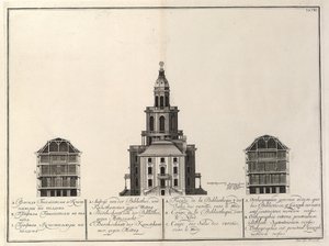 Keizerlijke bibliotheek en Kunstkammer uit: Het gebouw van de Keizerlijke Academie van Wetenschappen, 1741