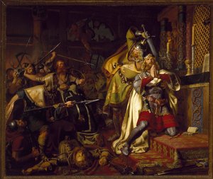 De dood van Knut IV van Denemarken de Heilige (1040-1086)