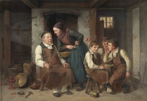 In een kopersmid werkplaats door Christian Andreas Schleisner