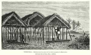 Paaldorpen van de Wayuu (Guajiro) Indianen, Maracaibo, Venezuela