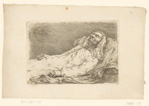 Portret van Christian Bernhard Rode op zijn sterfbed door Christian Bernhard Rode