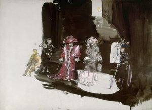 Decorontwerp met figurines voor de première