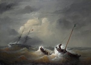 De redding van de bemanning van de Oostenrijkse brik 