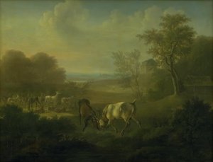 Herten in Dyrehaven, op de achtergrond Eremitagen