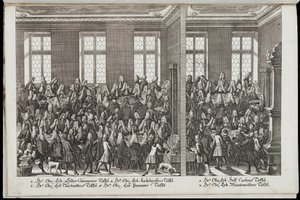 Een banket. Festival ter ere van keizer Karel VI, 1712 door Christian Engelbrecht