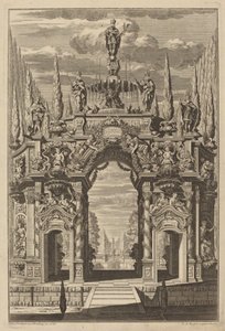 Triomfboog voor Friedrich IV door Christian Engelbrecht and Johann Andreas Pfeffel, after Peter Schubert von Ehrenberg