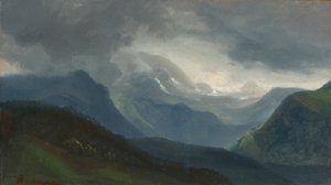 Opkomend onweer in de Alpen door Christian Ernst Bernhard Morgenstern