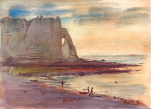 Verbrand oranje bordeaux Etretat