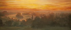 Oranje luchten - Theems vanaf Richmond Hill, zonsondergang, 2012
