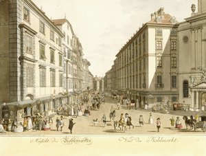 Uitzicht op Kohlmarkt, 1786 door Christian Georg II Schutz or Schuz
