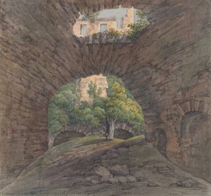 Een Jong Stel dat Ruïnes Bekijkt bij Bingen, 1801 door Christian Georg Schutz