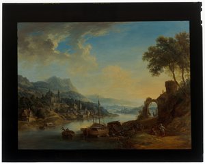 Een paar Rijnland landschappen door Christian Georg the Elder Schuetz