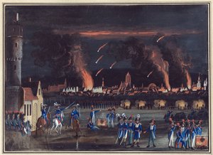 Eerste Coalitie - 13 juni 1796: bombardement van Frankfurt am Main door de Fransen door Christian Georg the Elder Schuetz