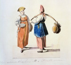 Serie over de kooplieden van Moskou: melkmeisje door Christian Gottfried Geissler