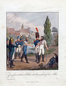 Het duel van twee Franse soldaten
