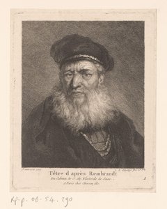 Oude man met baret en baard door Christian Gottfried Schultze