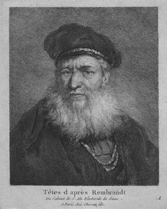 Hoofden naar Rembrandt, 1770 door Christian Gottfried Schultze