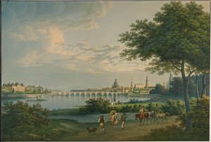 Uitzicht op Dresden door Christian Gottlieb Hammer