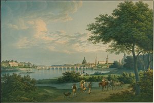 Uitzicht op Dresden door Christian Gottlob Hammer