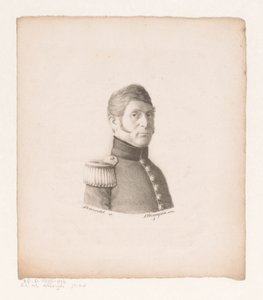 Portret van onbekende militair door Christian Heinrich Gottlieb Steuerwald