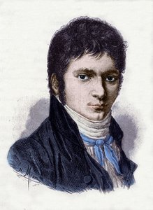 Ludwig van Beethoven (1770-1827), Duitse muzikant, in 1802. Gravure door Morel naar een miniatuur van Horneman door Christian Hornemann