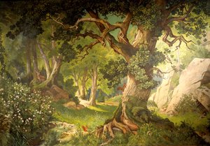 De tuin van de magiër Klingsor, uit de Parzival-cyclus, Grote Muziekkamer, ca. 1883-84 door Christian Jank