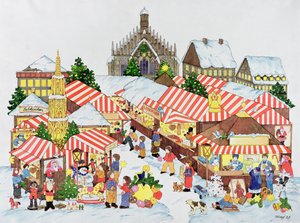 Christkindlmarkt, Neurenberg, 1987 door Christian Kaempf