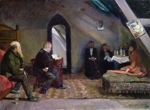 Lezen in de Studio door Christian Krohg
