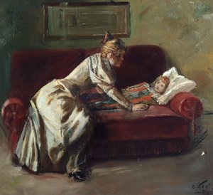Het zieke kind door Christian Krohg