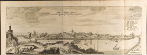 Narva Illustratie uit Reizen naar de Grote Hertog van Moskou en de Koning van Perzië door Adam Olear door Christian Lorenzen Rothgiesser