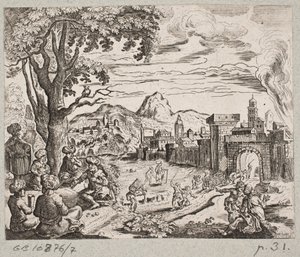 Illustratie voor Adam Olearius, “Persianischer Rosenthal von einem Sinnreichen Poeten Schich Saadi”, Schleswig 1660 door Christian Rothgiesser