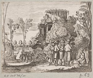 Illustratie voor Adam Olearius, “Persianischer Rosenthal von einem Sinnreichen Poeten Schich Saadi […]”, Schleswig 1660 door Christian Rothgiesser