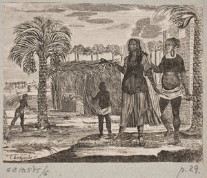 Inboorlingen voor een palmenhut door Christian Rothgiesser