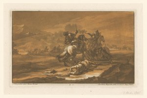 Gevecht tussen ruiters in harnas