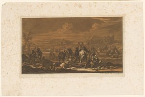 Gewonden op het slagveld (Ruiters, paarden en veldslagen) door Christian Rugendas