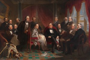 Washington Irving en zijn literaire vrienden in Sunnyside door Christian Schussele