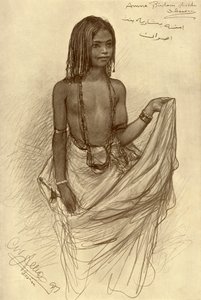 Bishari meisje, Aswan, Egypte